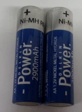 2 Bulk  Delkin Devices AA NiMH 2900mAh Rechargeable Batteries - AS PICTURED