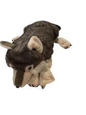 Wild Republic Plush Jumbo Laying Timber Wolf Large Stuffed Toy Animal 40" Long