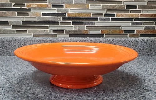 Vintage Fiesta Original Red 12" Comport footed bowl 1936-1946 EUC