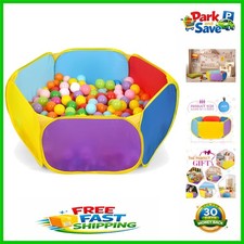 Large Kids Ball Pit Playhouse: Portable Toddler Tent with Basketball Hoop, 47x47