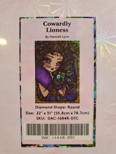 Diamond Art Club "Cowardly Lioness" Round 22"×31" Sealed Kit Hannah Lynn