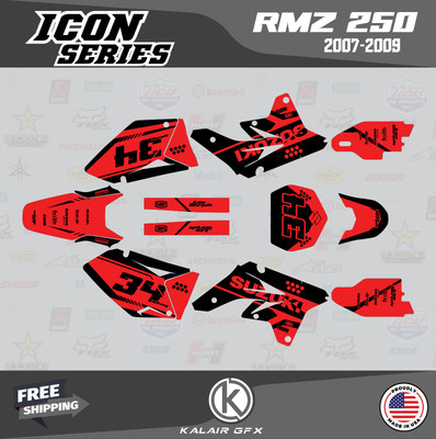 Graphics Kit for SUZUKI RMZ250 (2007-2009) RMZ 250 Icon Series - Red Shift
