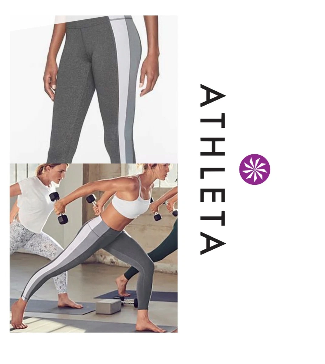 ATHLETA Salutation Colorblock Asymmetrical Powervita 7 8 Yoga