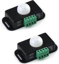 Motion Sensor LED Switch 12-24V 6A Infrared Delay PIR 2 Pack for Strip Lights