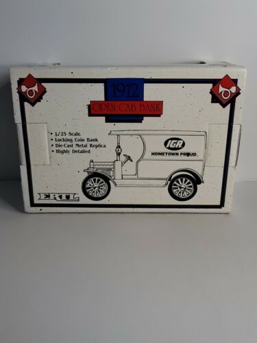 Ertl 1912 Open Cab Bank Die Cast Metal IGA Hometown Proud 1:25 Scale Coin NEW - Picture 3 of 7