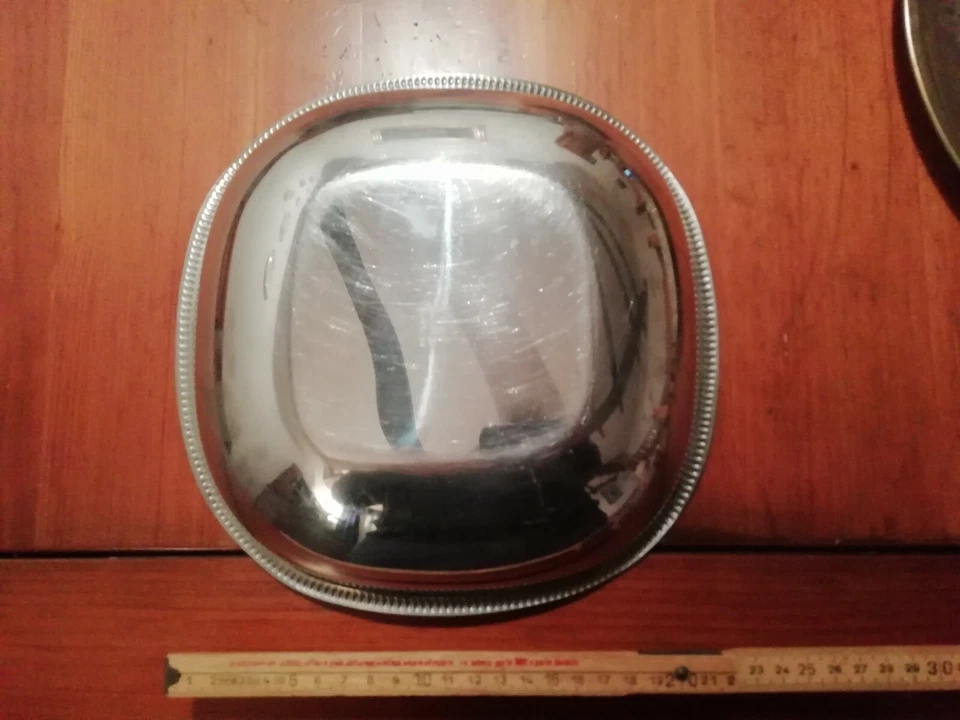 Piatto fondo per portate in acciaio INOX. 20 cm di diametro. Ottimo. Vintage - Immagine 4 di 4