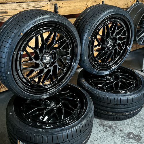18 Zoll UX14 Tiefbett Felgen 8,5x18 5x120 ET35 komplett schwarz für BMW - Bild 7 von 8