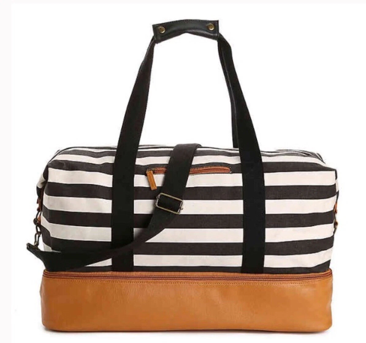 FREE SHIPPING NEW J.M. Wechter Striped Weekender With Shoe