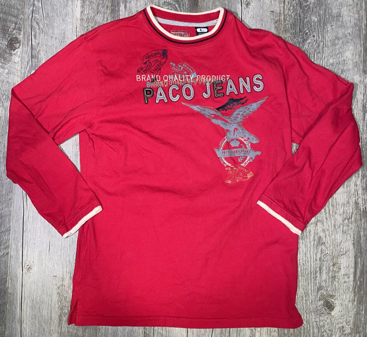 Vintage PACO Jeans Long S T Shirt Men s Medium 90s 2000s Streetwear Clothing