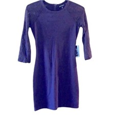 Express plum midi dress with lace sleeves