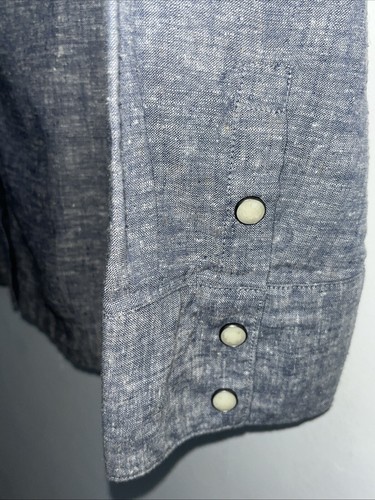 Patagonia Ladies Hemp & Cotton Shirt Size 10 Pearl Style Press Studs - Foto 6 di 10