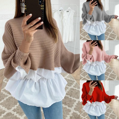 Women Ruffle Frill Blouse Ladies Casual 