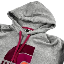 The North Face Women’s Hooded Sweatshirt Gray with Orange/Pink Logo • Small