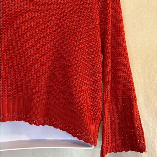 B-99 Kim Rogers Red 3/4 Sleeve Open Cardigan Sweater Size L - Picture 10 of 15