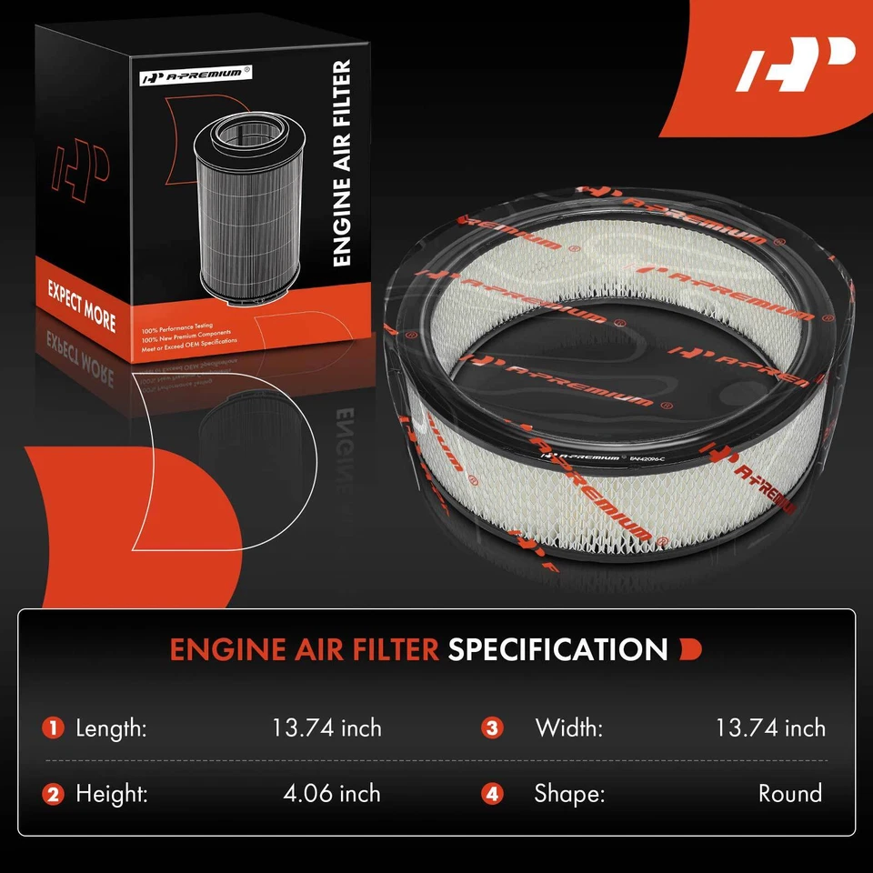 Filtro de ar do motor para Chevrolet C1500 C2500 C3500 Impala GMC K1500 Jimmy Olds - Imagem 2 de 4