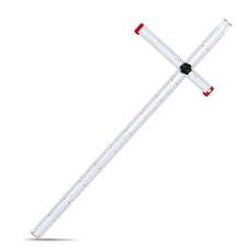Adjustable Drywall T-Square Tool 48 Inch Aluminum Sliding Head Dual Scale