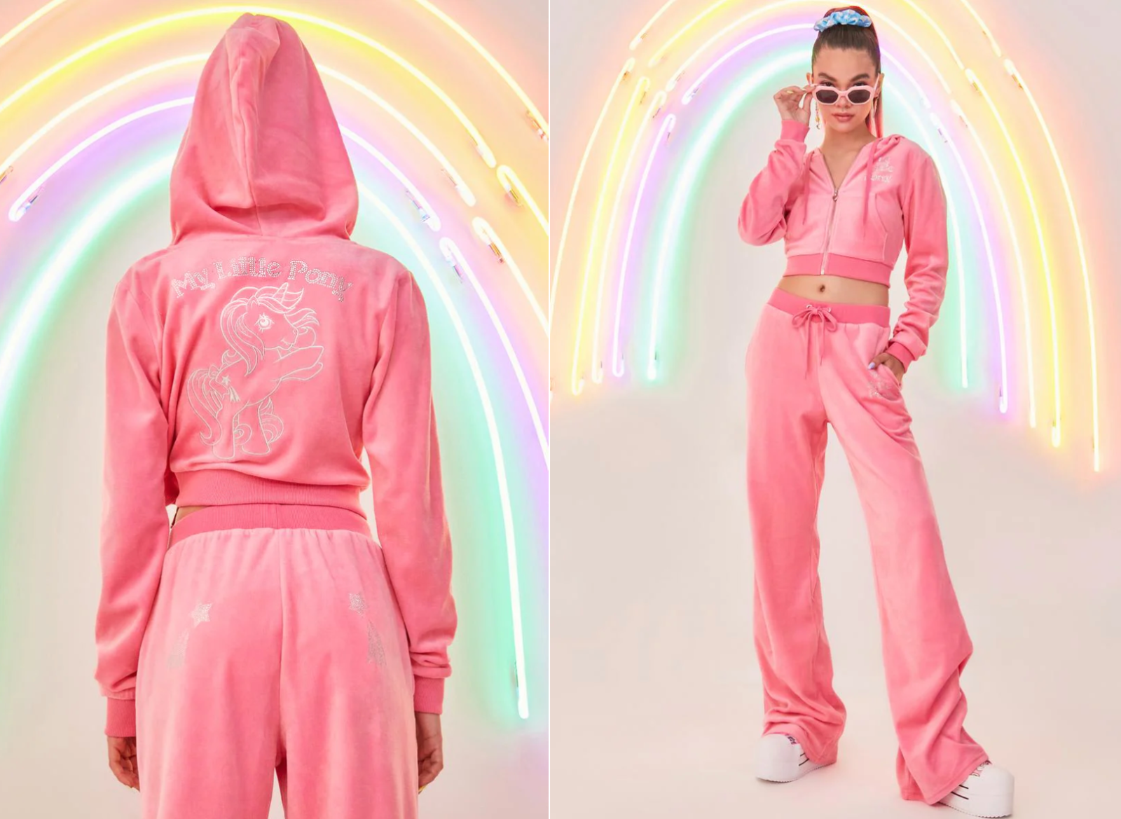 Giacca da pista in velluto Dolls Kill x My Little Pony Power Ponies taglia piccola