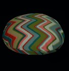 LL403n Lt Olive Pink Red Zig Zag Cotton Round Cotton Cushion Cover/Pillow Case