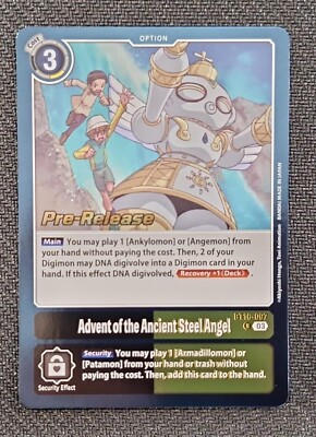 Digimon TCG Prerelease Promo - Advent of the Ancient Steel Angel (BT16-097) ENG