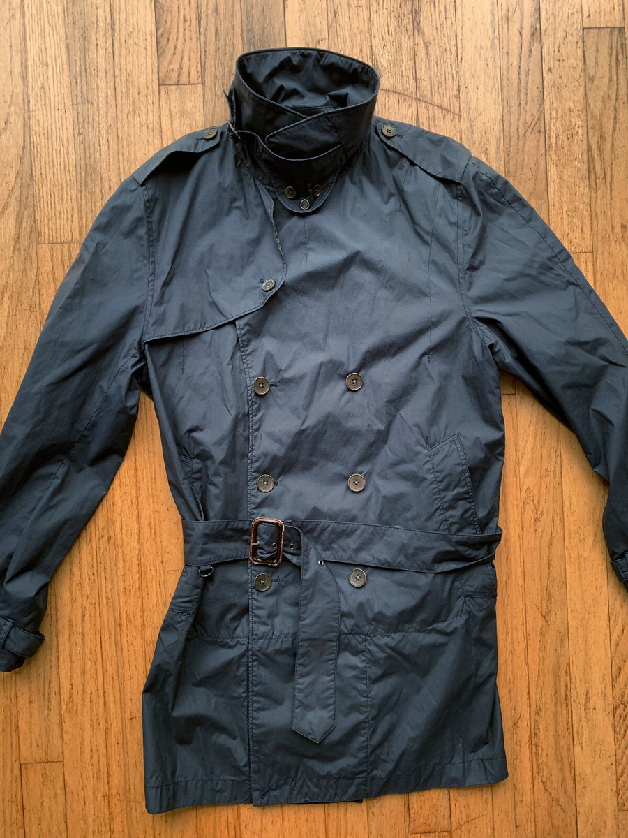 Paul Smith Jeans Navy Mens Trench Coat Raincoat Belted Paul Smith Jeans Navy Mens Trench Coat Raincoat Belted