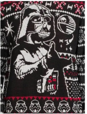 Star Wars Men's Size Large 42/44 Darth Vader Christmas Sweater New
