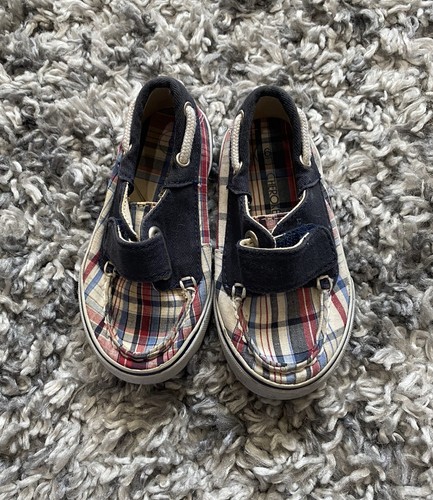 CHEROKEE Toddler Boys Sneakers Boat Shoes Size 6 White/Blue/Red - Picture 9 of 10