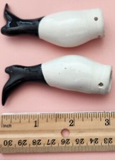 Vintage 3" Glazed China Legs with Black Pointy Boots for China Head Doll -It 43