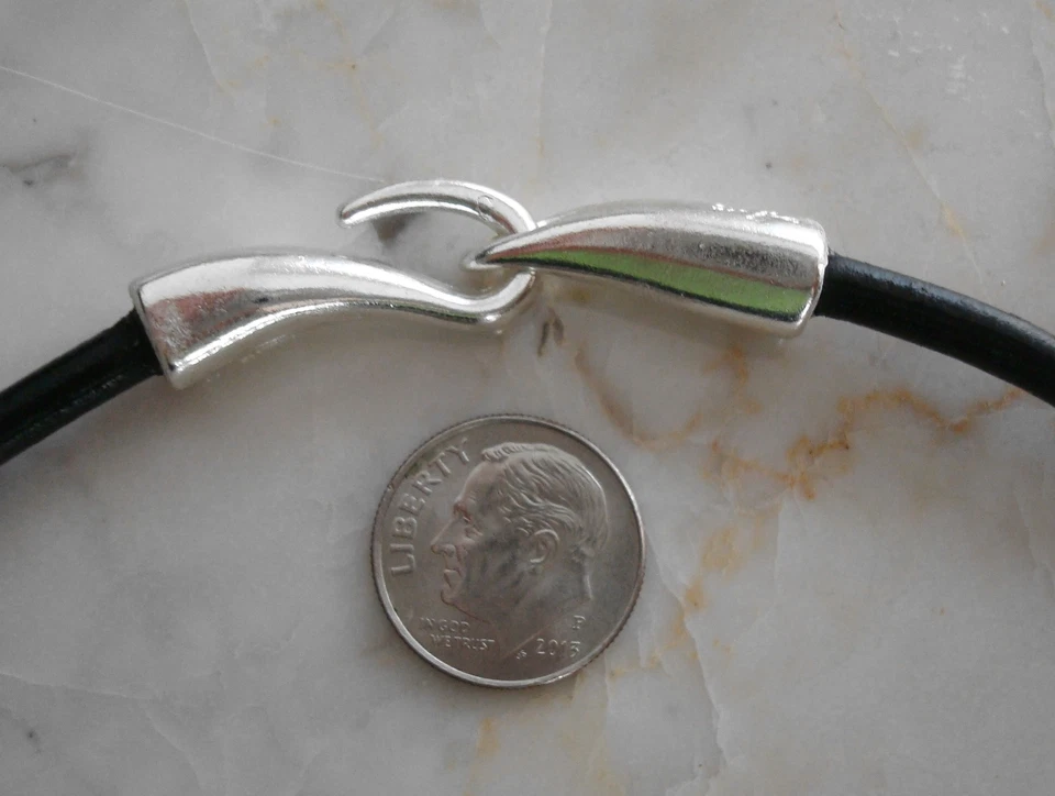 Heavy 4mm leather necklace cord thick leather in black brown natural m115 m126 - Image 4 of 4