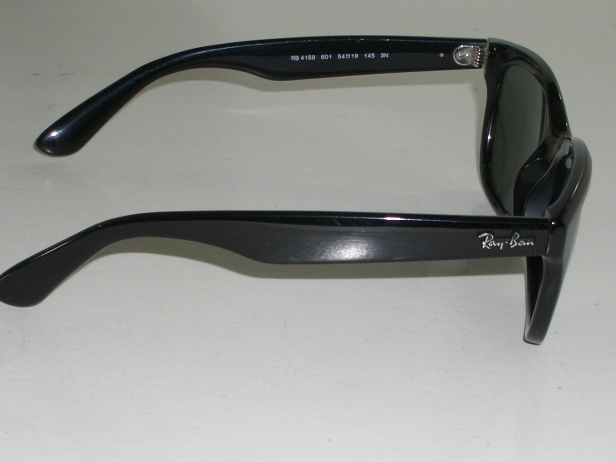 RAY BAN RB4159 54[]19 145 3N GLOSSY BLACK G15 UV CRYSTAL LENS