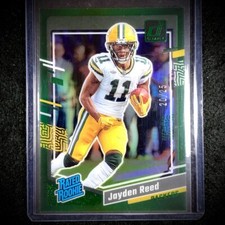 2023 Clearly Donruss Football Jayden Reed RC Rated Rookie Green /25 Color Match