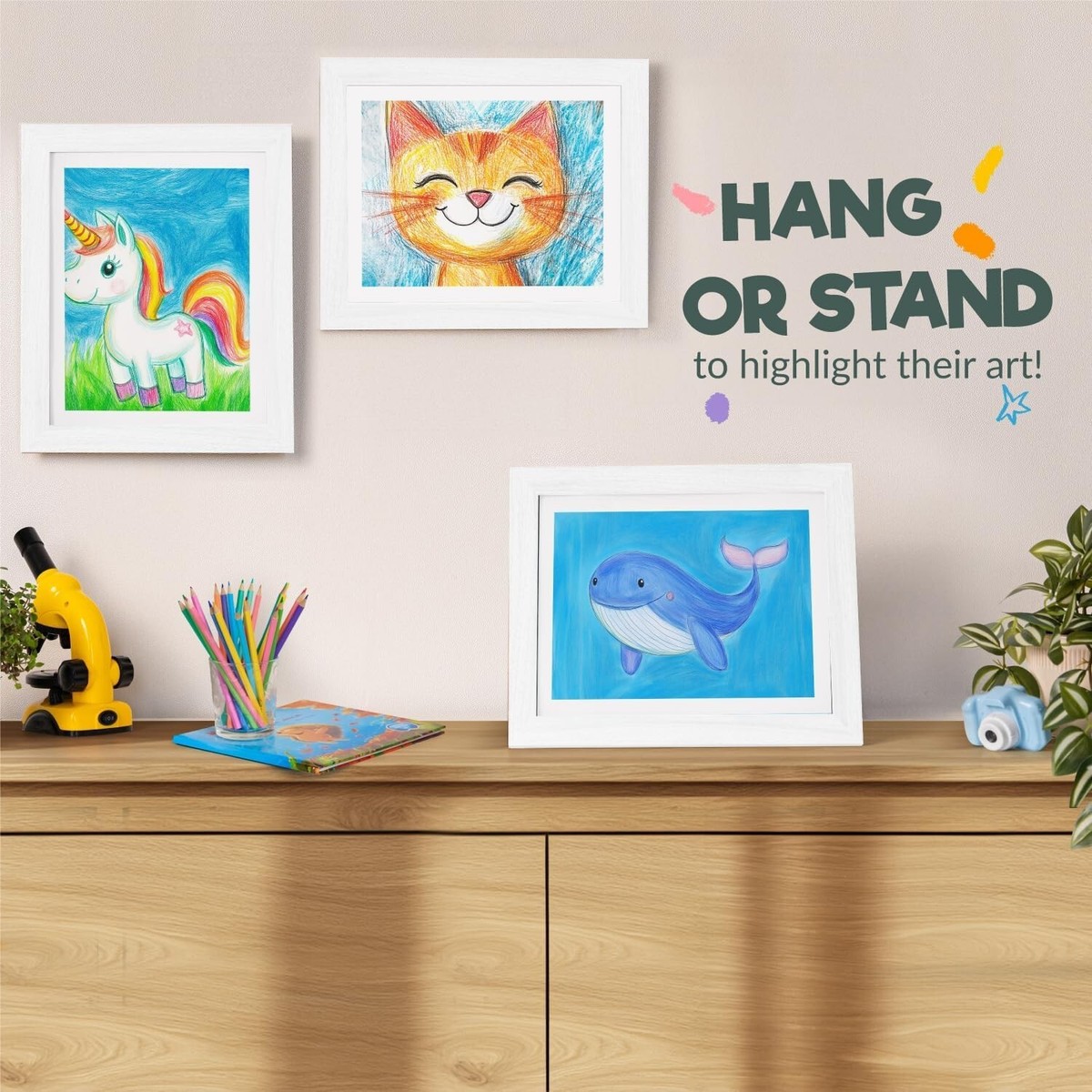 3-Pack Kids Artwork Frames, Quick Change Front-Opening Frame 10