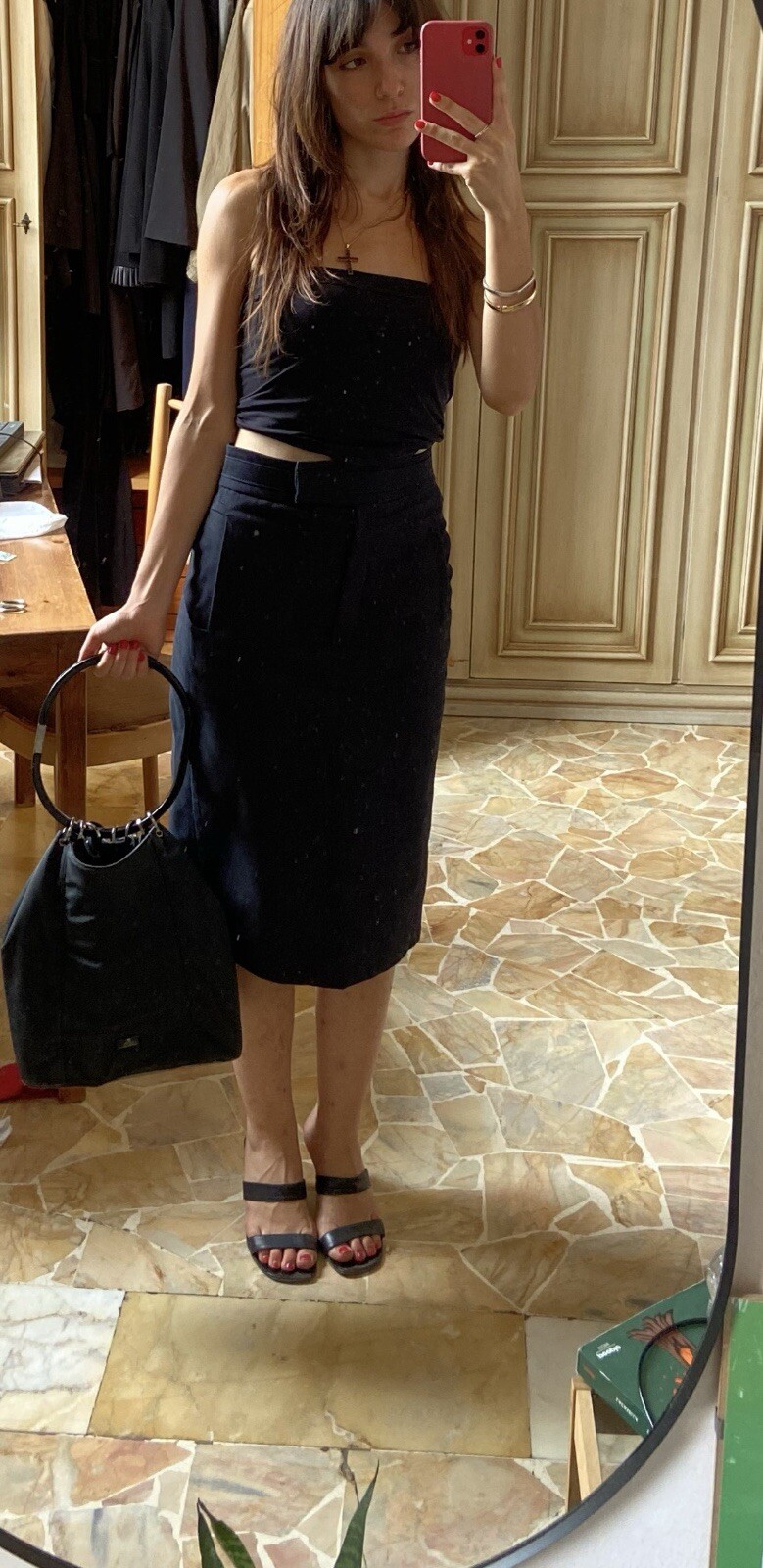 Yves saint Laurent Tom Ford Fall Winter 2003 Black Pencil Skirt