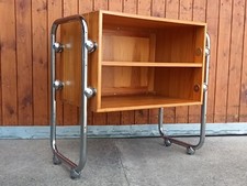 Sideboard Phono Regal Vintage Kommode 70er Retro Kiefer & Chrom Anrichte 60s