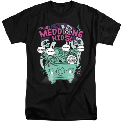 Scooby Doo Tall T-Shirt Those Meddling Kids Black Tee