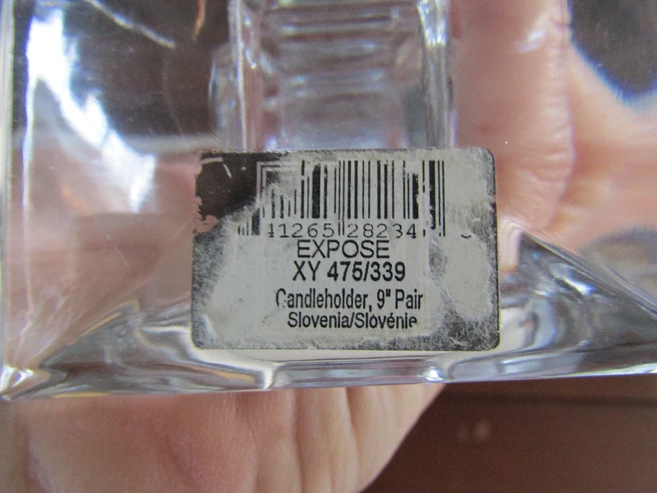 "Par de candelabros de cristal de plomo Mikasa exposición cónica 9"" EXCELENTE" Foto 4 de 4