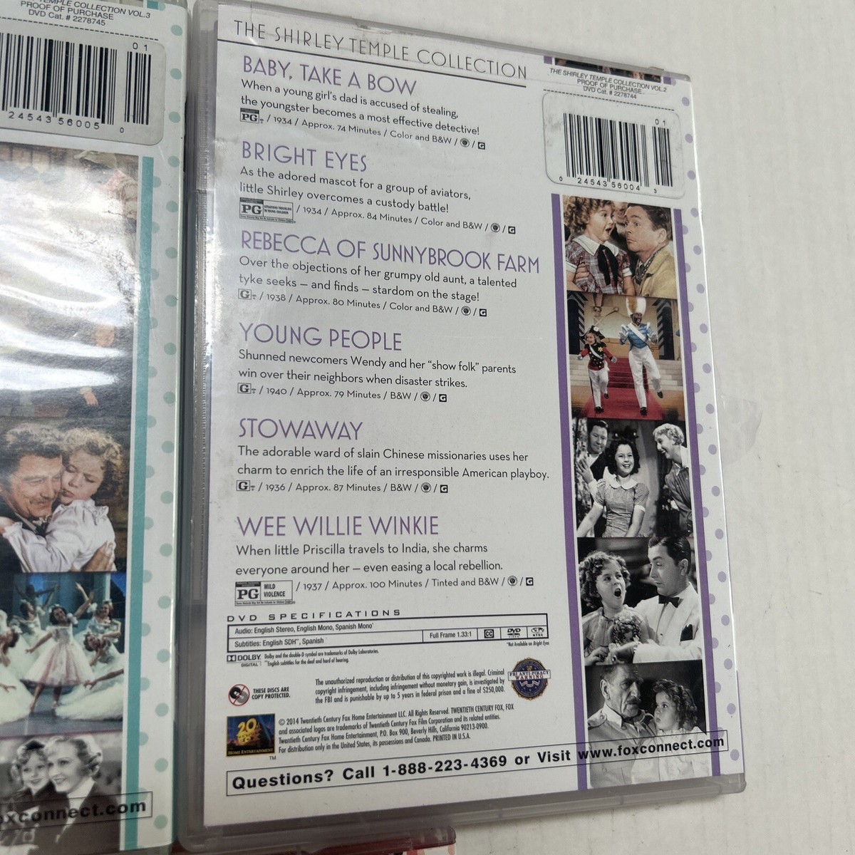 The Shirley Temple Collection, Vol. 1, 2 & 3 —-18 Movies