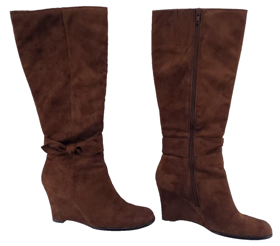 Botas hasta la rodilla de gamuza marrón Amanda Smith para mujer 8,5 M con caja otoño moda retro Foto 2 de 4