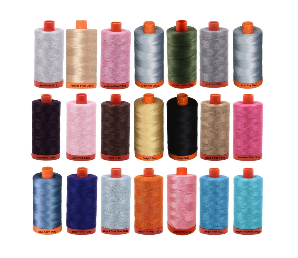 Aurifil 50WT Solid - Mako Cotton Thread - 1422 Yards Each Spoon  - Image 3 of 4