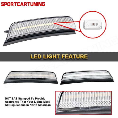 White LED Side Marker Light Assembly For Jeep Grand Cherokee 2021 2022 2023 2024 - Picture 4 of 7