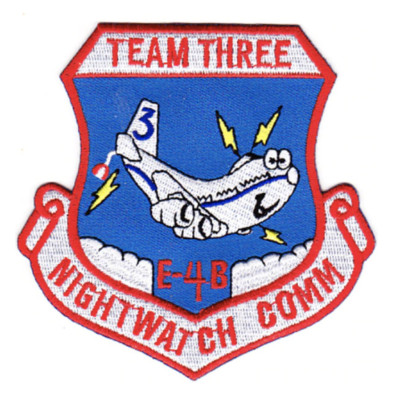 4'' AIR FORCE TEAM THREE E-4B NIGHTWATCH COMM EMBROIDERED PATCH