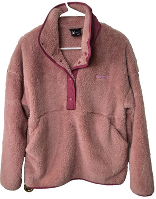 Spyder 1/4 Snap Up Sherpa Pullover Women's M Misty Rose  NWT