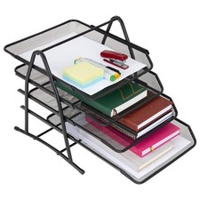 Deco Express  4 Tier Paper Tray Paperwork Organised Workspace Cabinet Shelf