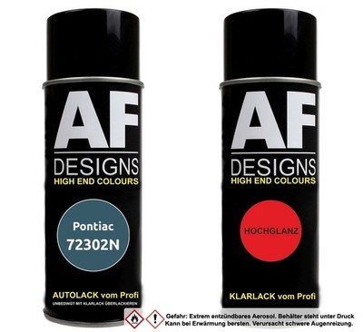 Spraydose für Pontiac 72302N Bluestone Metallic Basislack Klarlack Sprühdose 400
