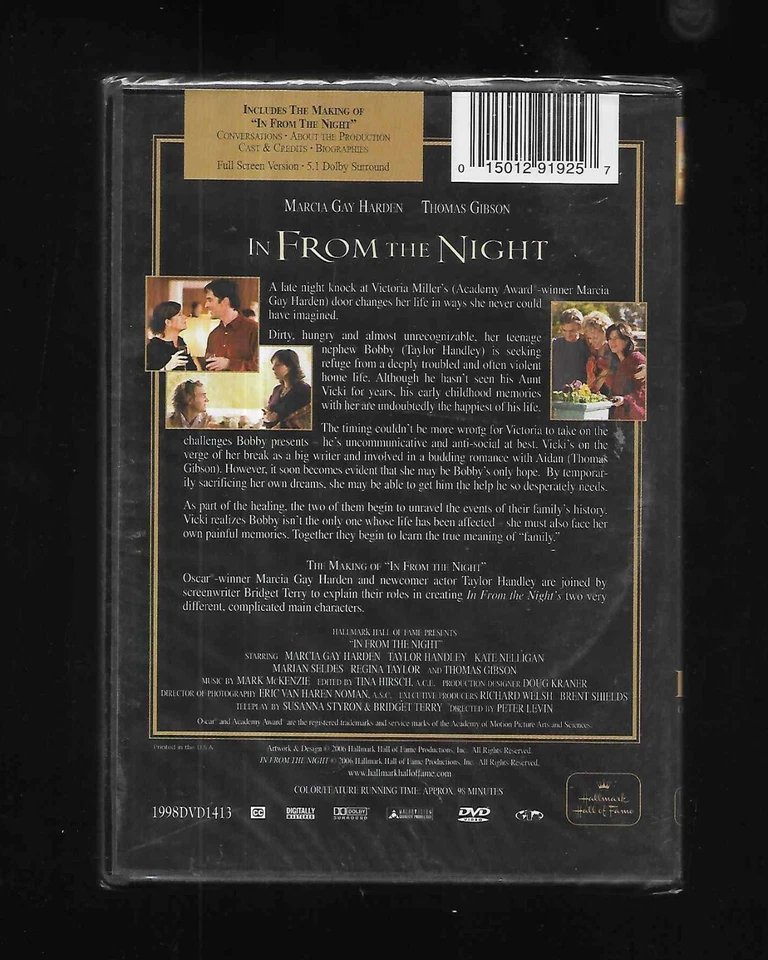 OOP * Peter Levin's IN FROM THE NIGHT - Marcia Gay Harden - RARE HALLMARK SEALED - Image 2 of 2