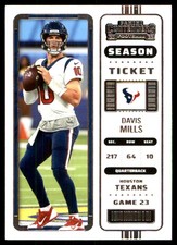 Davis Mills 2022 Panini Contenders #37 Texans NFL READ FREE SHIP AutographDen