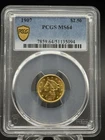 1907 GOLD LIBERTY HEAD $2.50 QUARTER EAGLE COIN PCGS MS 64