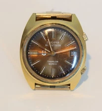 Bulova Accutron Traveler Mark II Vintage Gold Plated Running Wristwatch