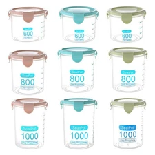 Plastic Transparent Sealed Containers Kitchen Food Cereal Beans Nuts Storage Box