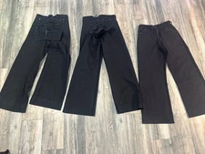 3 VTG US Navy Wool Lace Back Flap Front Bell Bottom Flare Bib Pant Military