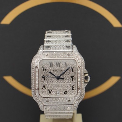 Cartier Santos Large Iced Out - WSSA0018 - aus 2023 - Box & Karte